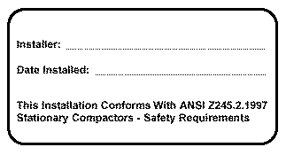 Installer Labeling Requirements