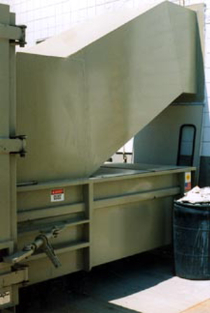 Close-up of a RJ-225VL Compactor with a chute system
