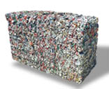 Bale of aluminum cans from Side-Eject Horizontal Baler